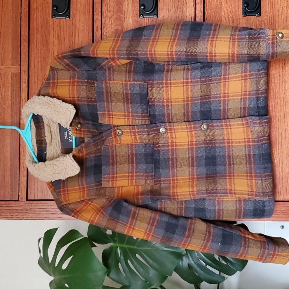 Burnside jacket from Toad & CO -Wool flannel shearling lined jacket